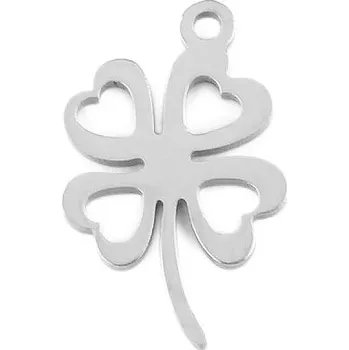 Přívěsek Přívěsek z nerezové oceli čtyřlístek, mandala Varianta: 1 platina čtyřlístek, Balení: 1 ks
