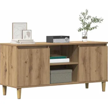 Televizní stolek vidaXL TV skříňka s nohami z masivního dřeva 103,5 x 35 x 50 cm [805967] Barva: dub artisan