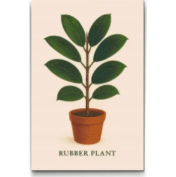 Diamantové malování Diamantové malování - Fíkus pryžodárný Velikost: 40x60cm, Rámování: Pouze srolované plátno, Diamanty: Kulaté