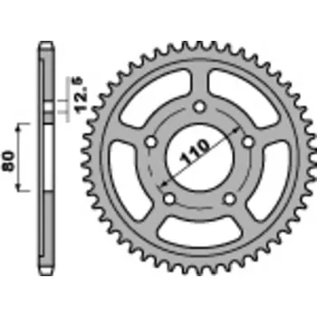 Nářadí na motocykly Ocelová standardní zadní řetězová kola PBR 336 - 630 336.35.C45