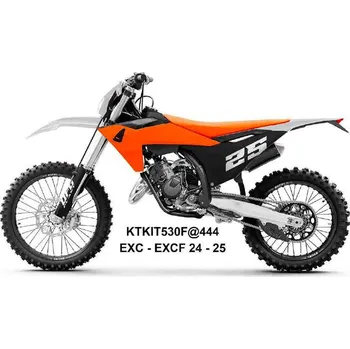UFO sada plastů a kryty tlumičů KTM EXC 150/250/300 TBI 24-25, EXC-F 250/350/450/500 24-25 (bílá/oranžová/černá)