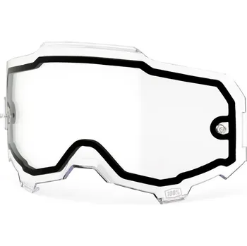 Motocyklové brýle Náhradní plexi ARMEGA, 100% (čiré DUAL, Anti-fog)