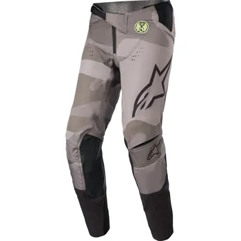 Moto kalhoty Motokrosové kalhoty TECHSTAR limitovaná edice AMS, ALPINESTARS (šedá/černá/žlutá fluo)