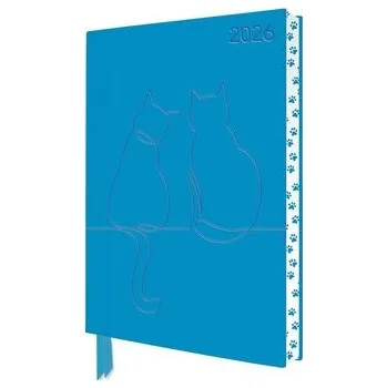 Literární biografie Zwei glückliche Katzen - Tischkalender 2026 - Flame Tree