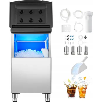 Výrobník ledu Výrobník ledu Vevor 90 kg/24h stříbrný 0 W