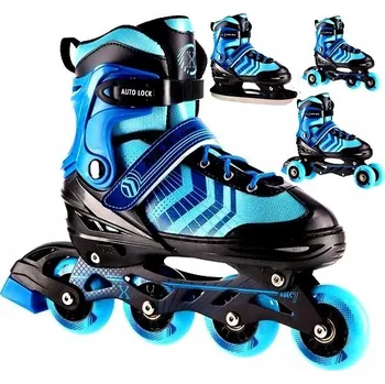 Kolečkové brusle Nastavitelné Brusle 2v1 Kolečkové Brusle NILS Kolečkové Brusle pro chlapce 34-38 modré