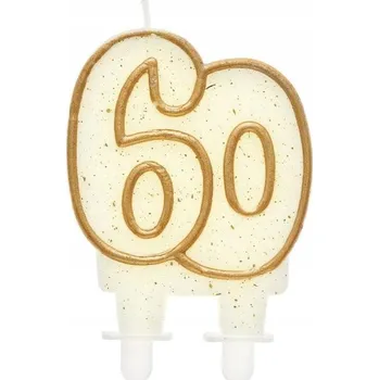 Svíčka Narozeninová svíčka číslice 60 Godan PF-SCZK60 zlatá