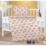 Dětské povlečení bavlna Beáta Šedá,Hnědá,Růžová - 100x135, 45x60 cm BX11294