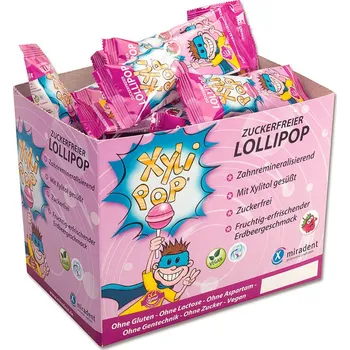 Bonbon Miradent Xylitol lízátka JAHODA 50 ks