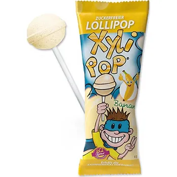 Bonbon Miradent Xylitol lízátko BANÁN Množství: 1 ks