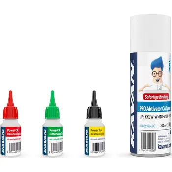 RC vybavení KAVAN POWER CA PACK vteř.lepidlo 3x20g (Ř,S,H) + aktivátor PRO 200ml (DE)
