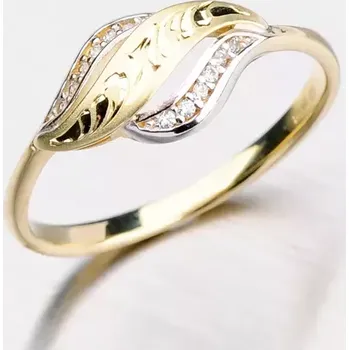 Prsten Dámský prsten žluté zlato 585 zirkon 51P-2982 velikost 64