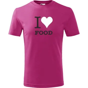 Chlapecké tričko Purpurové dětské tričko I love FOOD - barva purpurová - velikost 4roky