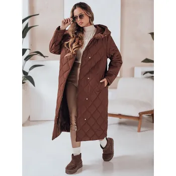 Dámský hnědý zimní prošívaný kabát LIKEMIRA TY4927 Velikost: L