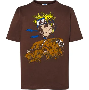 Chlapecké tričko detske-levne-bavlnene-tricko-potisk-Naruto Barva: Chocolate - čokoládově hnědá, Dětská bavlněná trička JHK: M