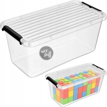 Úložný box Plastová nádoba průhledný s víkem 8 l polypropylen
