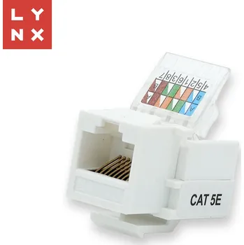 Síťový kabel LYNX CS LYNX keystone UTP Cat5e, samozařevácí, 90 stp., bílý LX-KST-TL-90-CAT5E-UTP