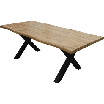 Jídelní stůl v zaobleném tvaru Mikkel 200x100 cm, divoký dub