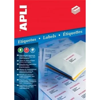 Speciální papír Bílé etikety Apli 38 x 21,2 mm, 100 archů