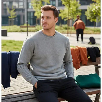 pracovní mikina MALFINI Mikina ESSENTIAL MAN 300g, různé barvy VELIKOST M světle šedý melír