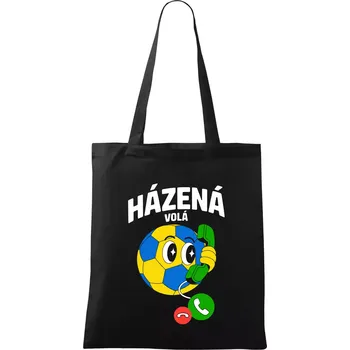 Karikatura házená volá - Taška bavlněná - 42 x 38 cm ( Černá )