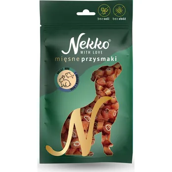 Pamlsek pro psa NEKKO MASOVÉ POCHOUTKY ROLLSY S KRÁLÍKEM A RYBOU 80g