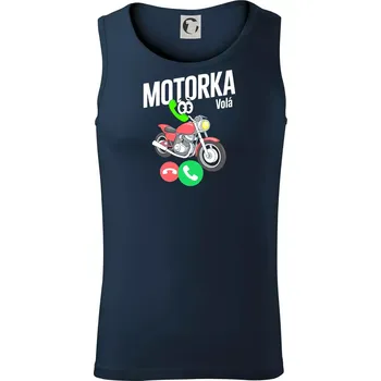 Karikatura motorka silnice volá - Tílko pánské Core - 2XL ( Námořní modrá (velmi tmavá - téměř černá) )
