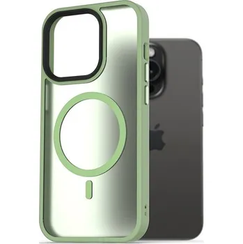 Pouzdro na mobilní telefon AlzaGuard Matte Case Compatible with MagSafe pro iPhone 15 Pro zelený