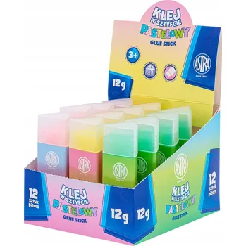 Kancelářské lepidlo LEPIDLO V TYČINCE TROJÚHELNÍKOVÉ 15g TRANSPARENTNÍ PASTELOVÉ SILNÉ SMÝVATELNÉ ASTRA