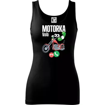 Dámské tričko Karikatura motorka chopper volá - Dámské tílko - L ( Černá )