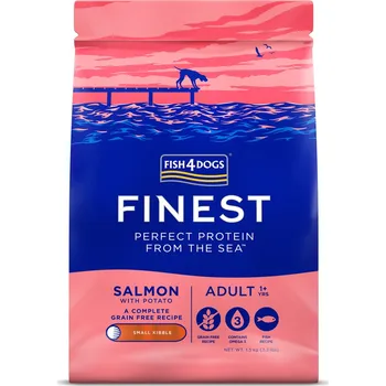 Krmivo pro psa FISH4DOGS Granule velké pro dospělé psy Finest losos s bramborami 1,5 kg, 1+