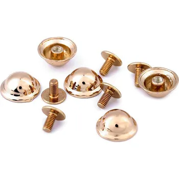 Galanterie Ozdobný šroubovací nýt / nožičky na kabelky Ø13 mm, malé, 2 růžové zlato