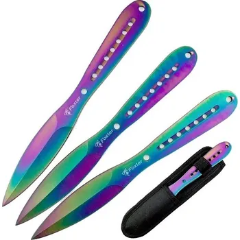 Kuchyňský nůž Foxter Sada vrhacích nožů, s pouzdrem, 23 cm, 3 ks