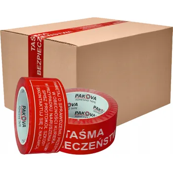 Lepicí páska Balicí páska Pakova červená, šířka 48 mm, délka 90 m, 36 ks