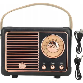Bluetooth reproduktor BEZDRÁTOVÝ REPRODUKTOR RÁDIO BT VINTAGE RETRO STYL 400MAH 5V 3W ČERNÝ