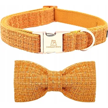 Obojek pro psa Obojek pro psa s mašlí z bavlny, nastavitelný, oranžový, velikost M