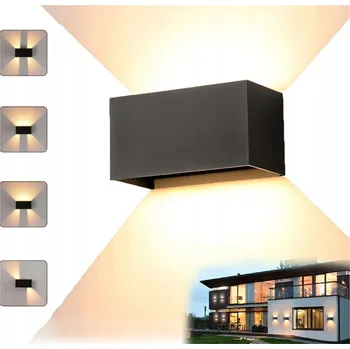 Nástěnné svítidlo DVOJITÉ NÁSTĚNNÉ SVÍTIDLO 24W 3000K MONTÁŽNÍ PŘÍSLUŠENSTVÍ IP65 ČERNÉ