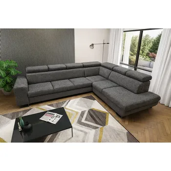Sedací souprava Rozkládací rohová sedačka CANIS tmavě šedá II