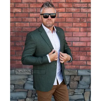 Pánské sako FRAPPOLI sako pánské 3763 tmavě zelená 58