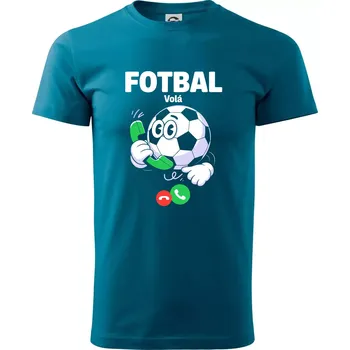 Karikatura fotbal volá - Klasické pánské triko vyšší gramáže - XS ( Petrolejová )