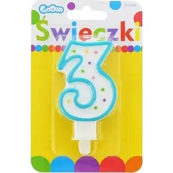 Svíčka Narozeninová svíčka Godan číslice 3 žlutá