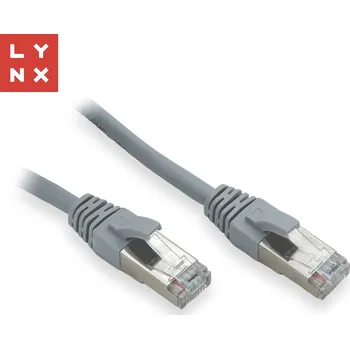 Síťový kabel LYNX CS LYNX FTP patch kabel Cat5e PVC, CCA, 5m, šedý LX-FTP5E-050-GREY