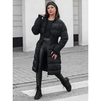 Dámská černá dlouhá prošívaná bunda FABWARM TY4620 Velikost: L