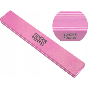 Ruční pilník na nehty SUNONE rovný, růžový, zrnitost 100/180