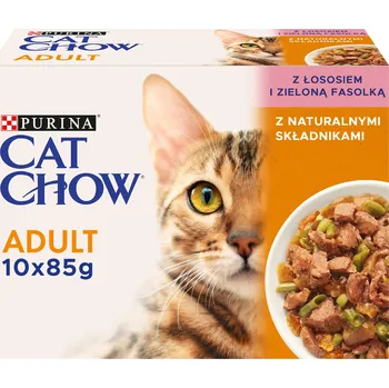 Krmivo pro kočku PURINA Cat Chow Adult Krmivo pro kočky losos a fazolky v želé 10x85 g