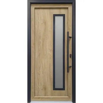 Vchodové dveře Vchodové dveře JM Signum Exclusive PVC Mod54 Turner Oak 88x208 R
