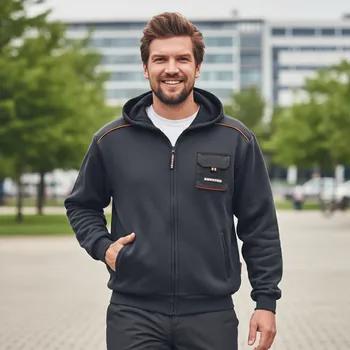 Pánská mikina CERVA GROUP Mikina EMERTON MAN s kapucí VELIKOST XXL černá