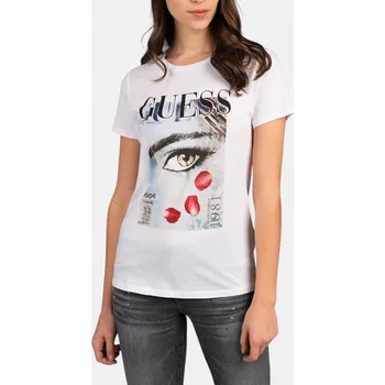Dámské tričko Dámské bílé triko Guess - Velikost XL, Barva Bílá M56451 W1BI34K9SN1