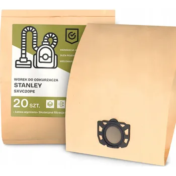Sáček do vysavače 20x SÁČEK do vysavače Stanley SXVC20PE Papírový Objemný Velký SÁČKY 2A-W