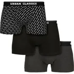 boxerky pánské URBAN CLASSICS - 3-Pack - branding AOP/blac - XL